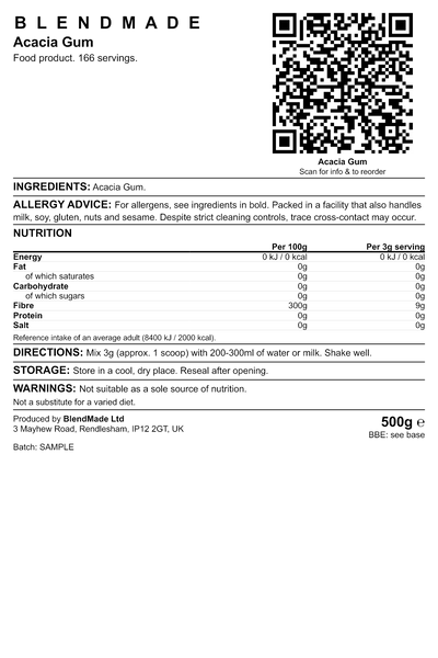 Product label — Acacia Gum — shipping label