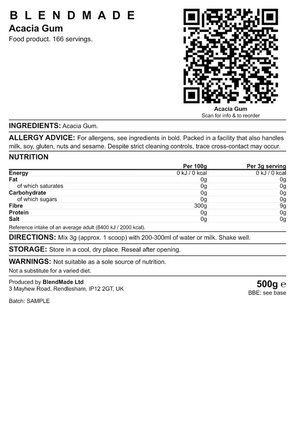 Product label — Acacia Gum