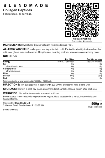 Product label — Collagen Peptides — shipping label
