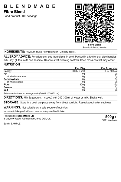 Product label — Fibre Blend — shipping label