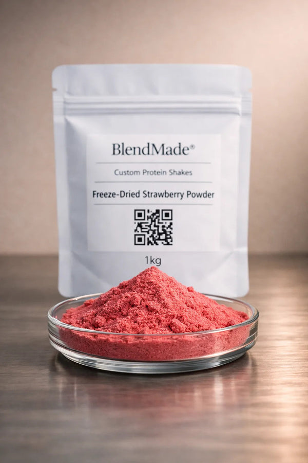 Freeze-Dried Strawberry Powder — pink berry powder for BlendMade natural flavour shakes