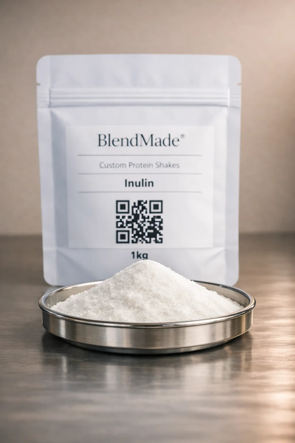 Inulin Fibre — fine white prebiotic fibre powder for BlendMade gut‑support shakes