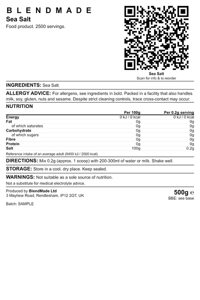 Product label — Sea Salt — shipping label