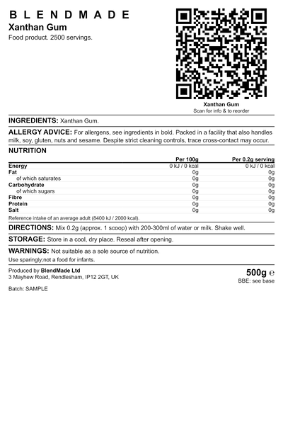 Product label — Xanthan Gum — shipping label