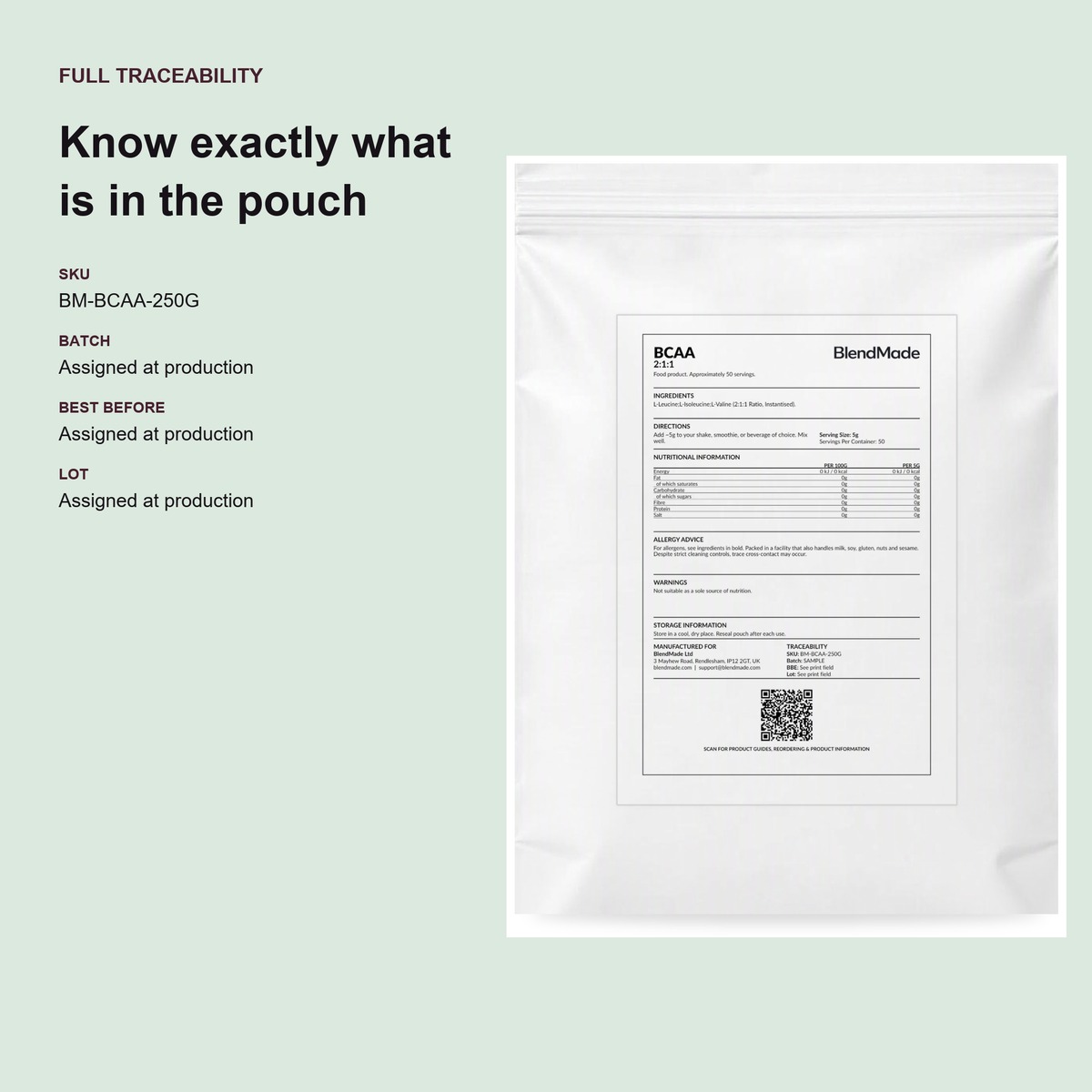 BCAA 250g | 06 | Transparency and traceability