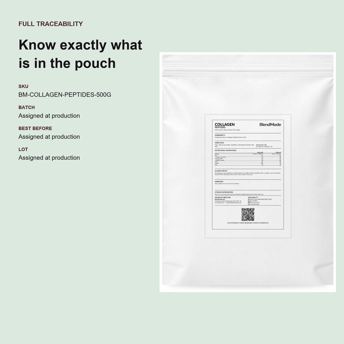 Collagen Peptides 500g | 06 | Transparency and traceability