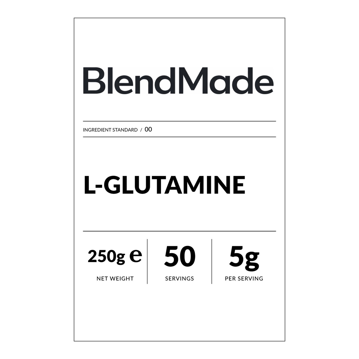 L-Glutamine 250g | 02 | Front label close-up