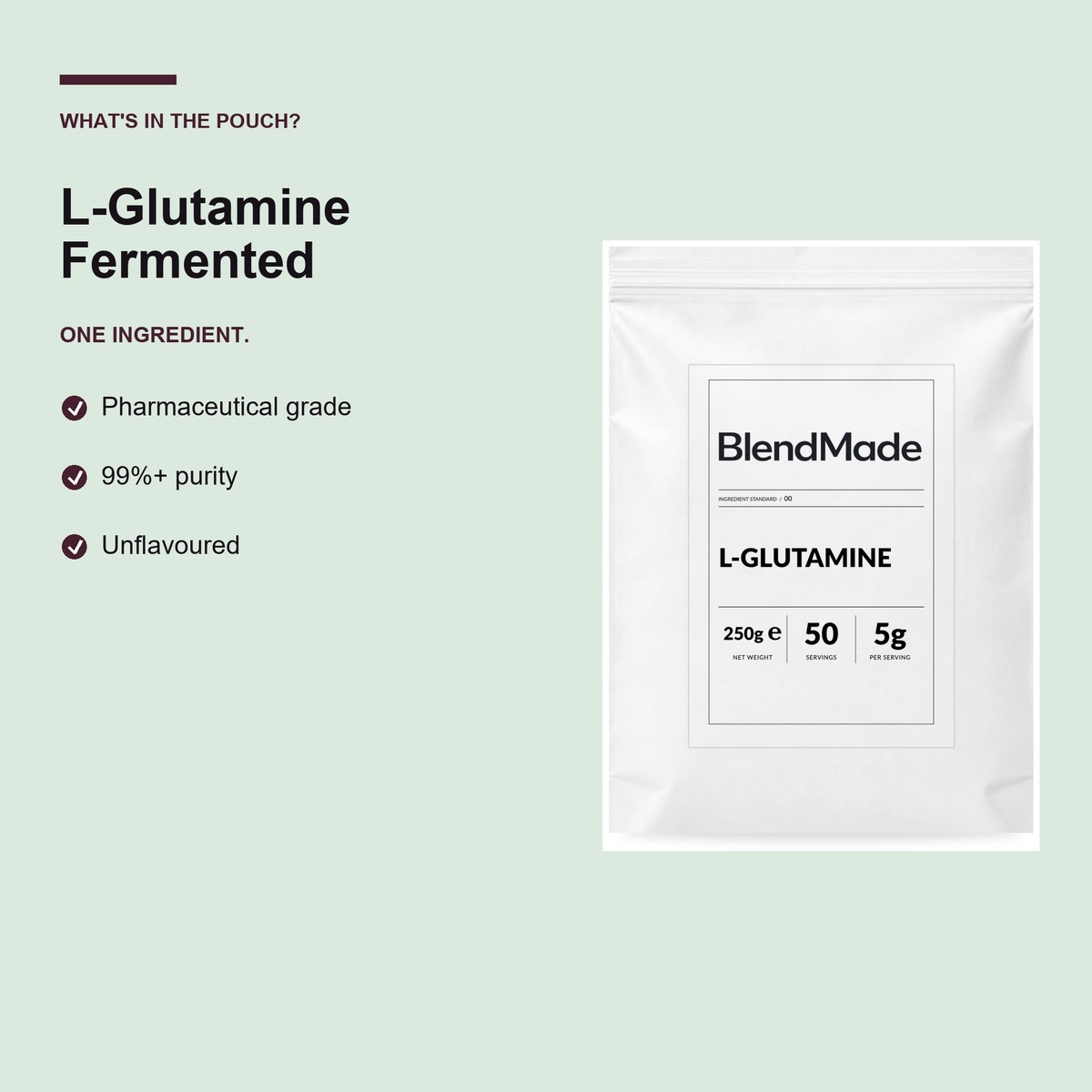 L-Glutamine 250g | 03 | What's in the pouch