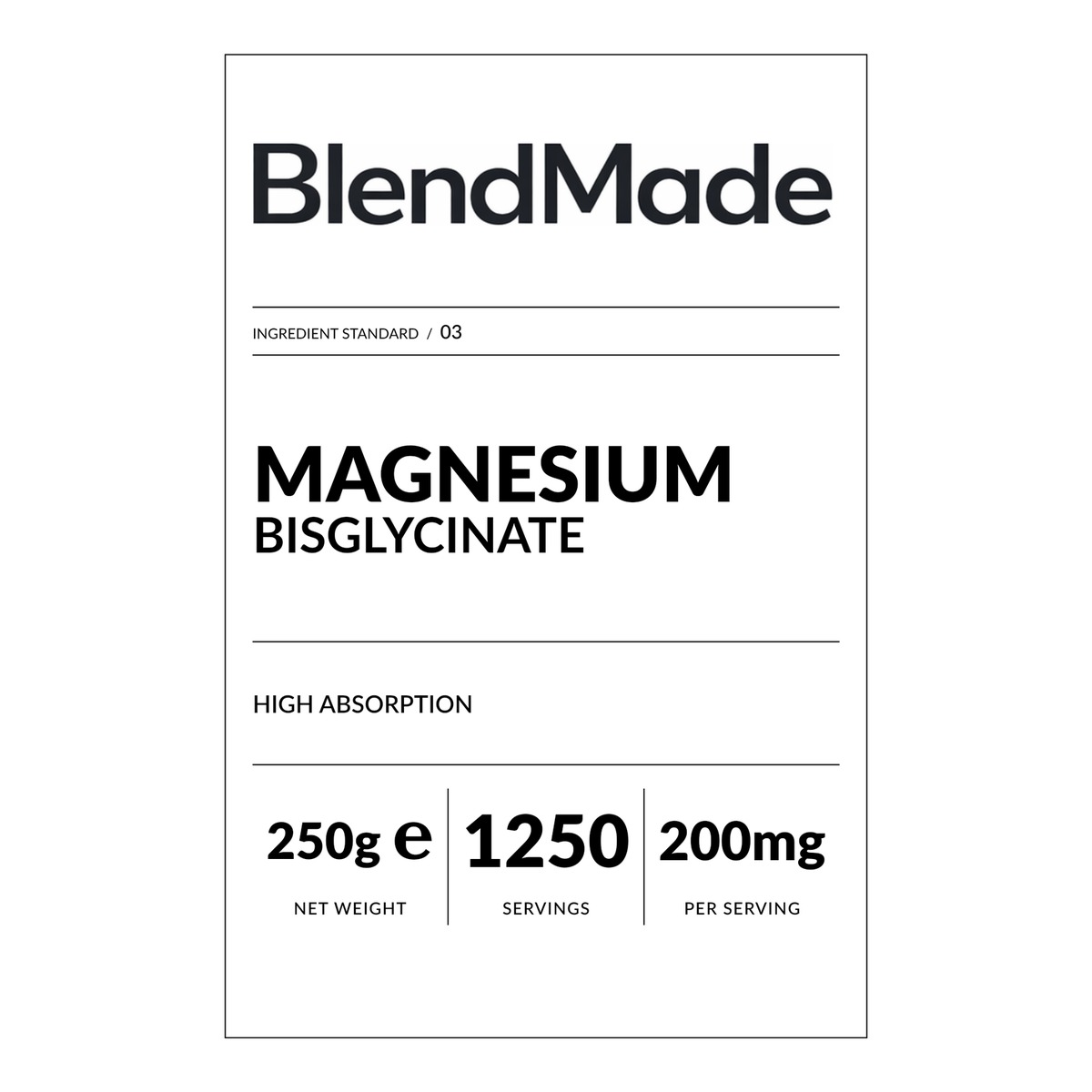 Magnesium 250g | 02 | Front label close-up
