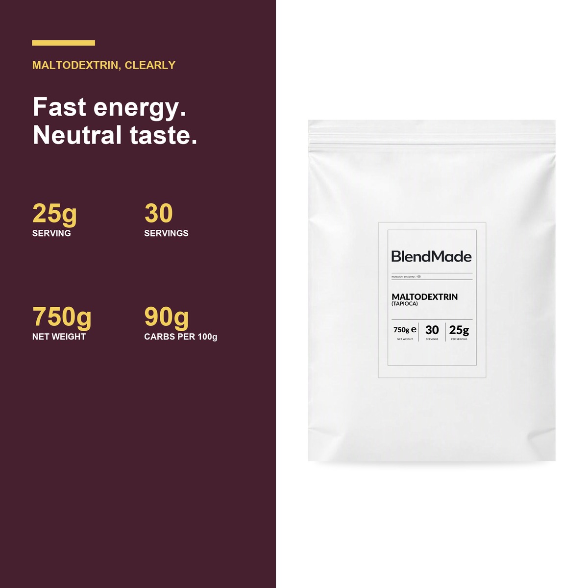 Maltodextrin (Tapioca) 750g | 04 | Benefits and product facts