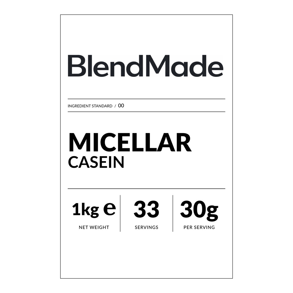 Micellar Casein 1Kg | 02 | Front label close-up