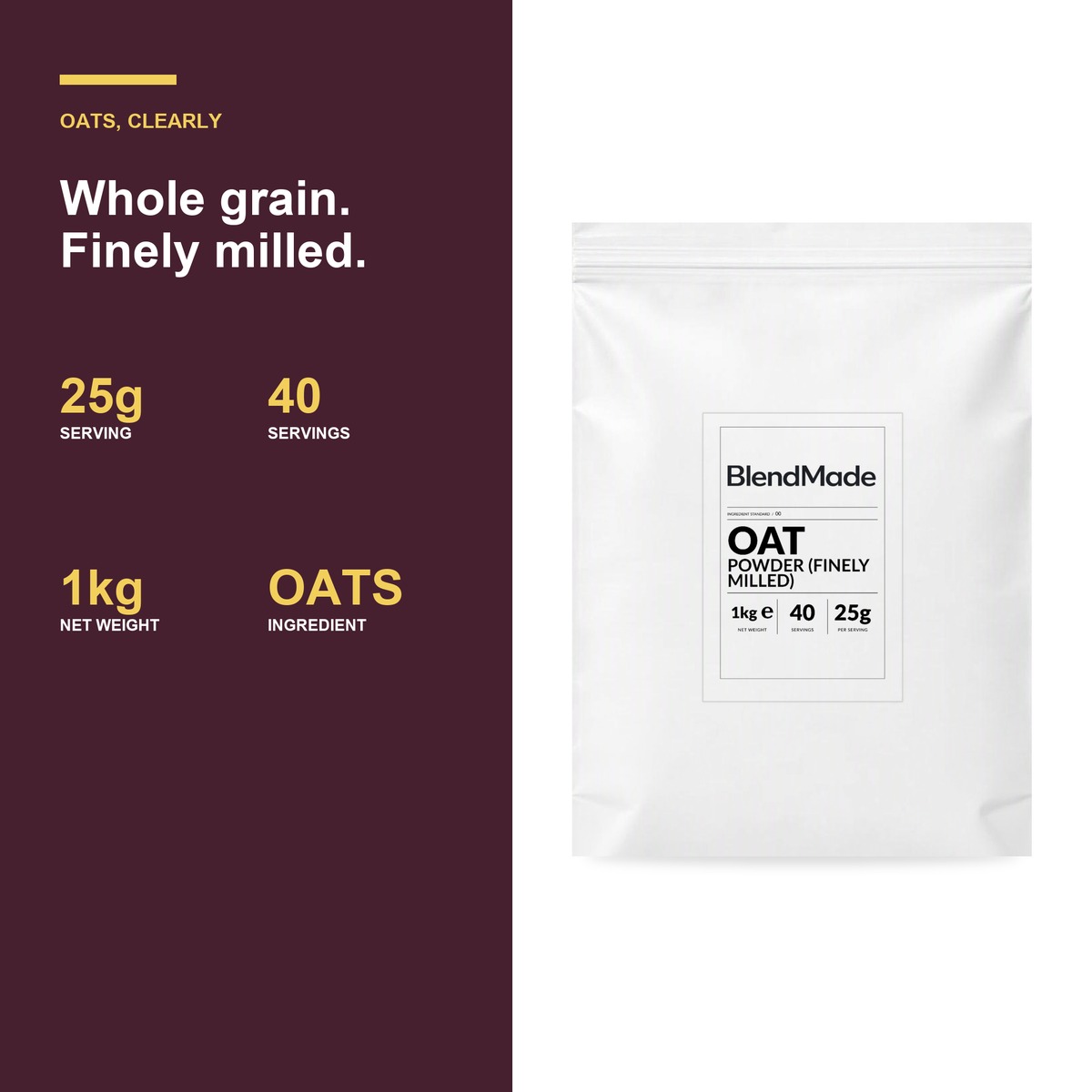 Oat Powder (Finely Milled) 1Kg | 04 | Benefits and product facts
