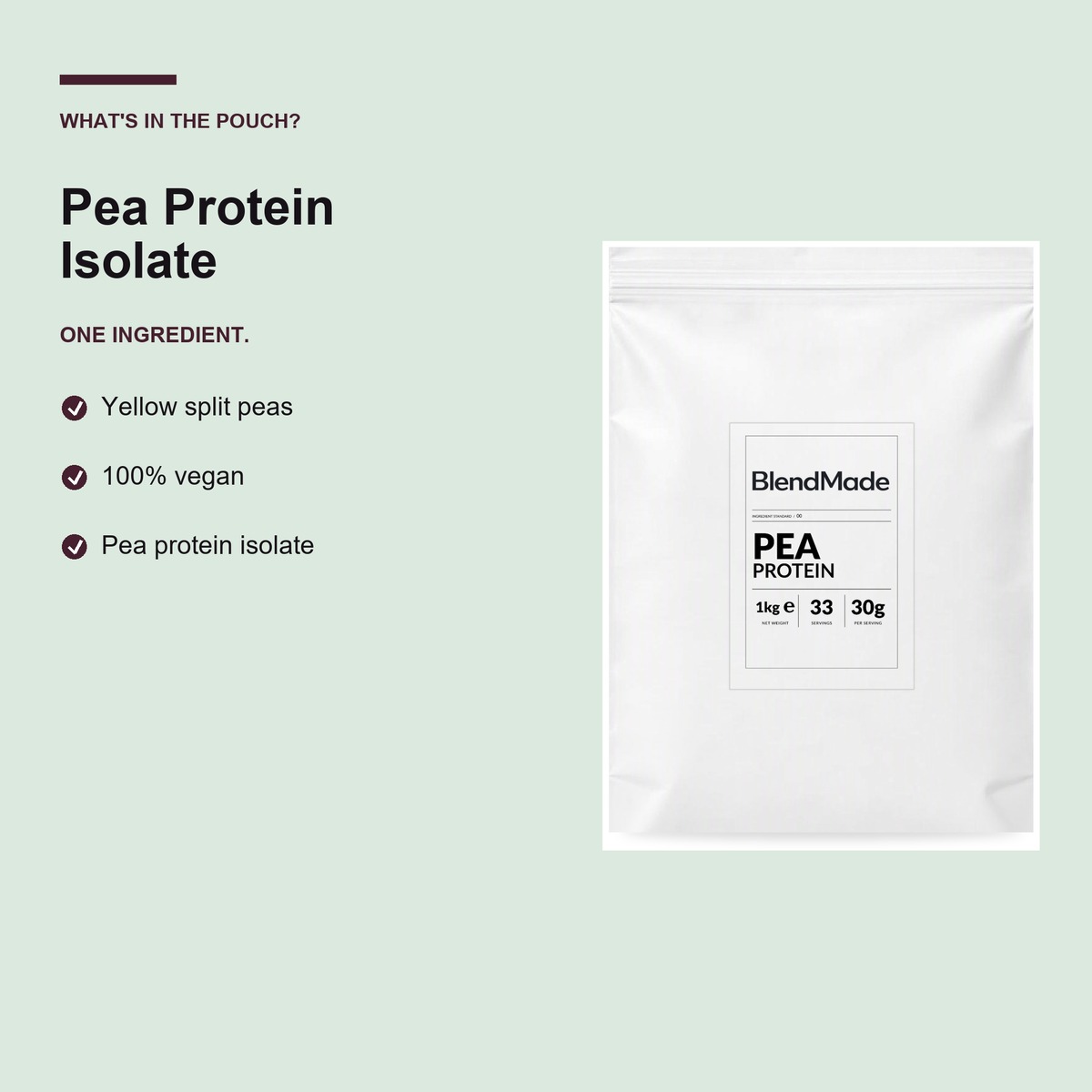 Pea Protein 1Kg | 03 | What's in the pouch