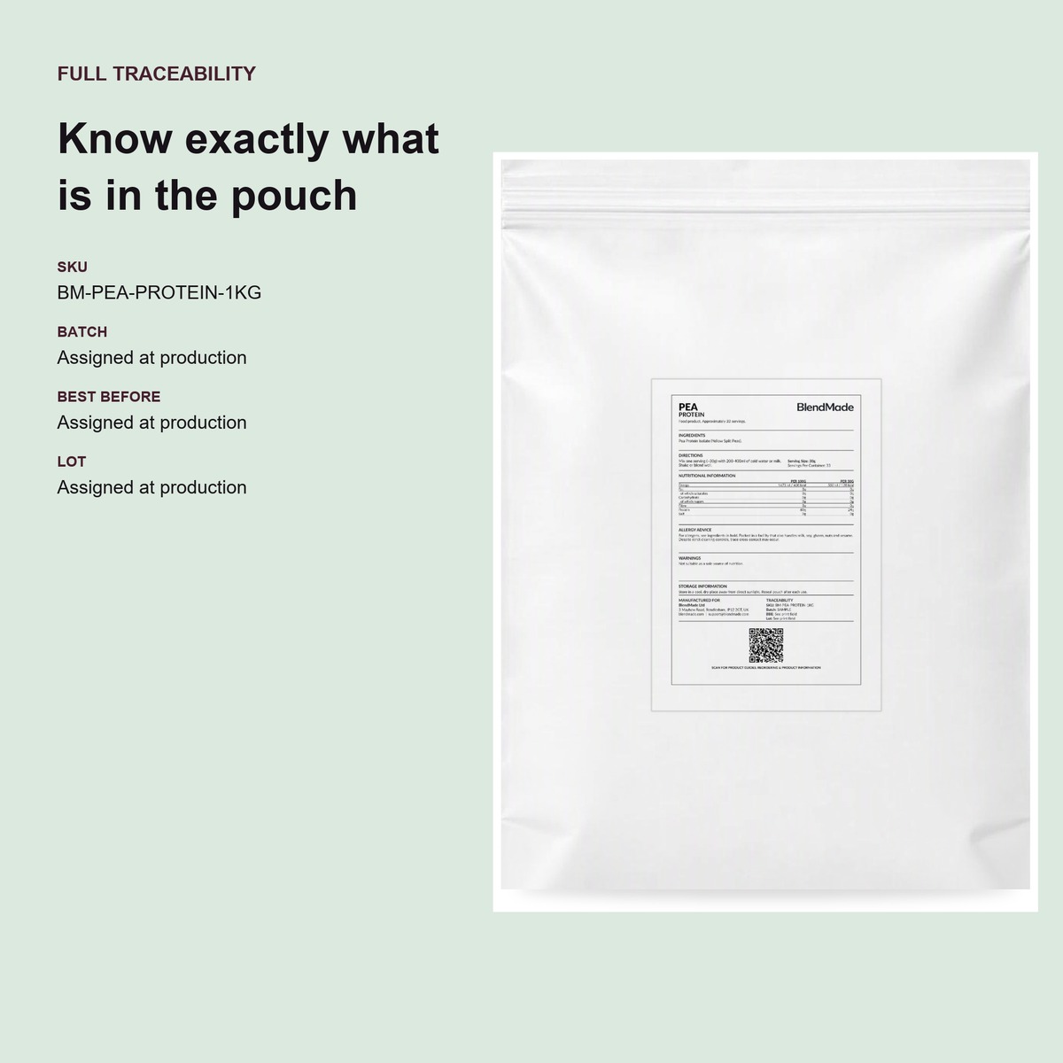 Pea Protein 1Kg | 06 | Transparency and traceability