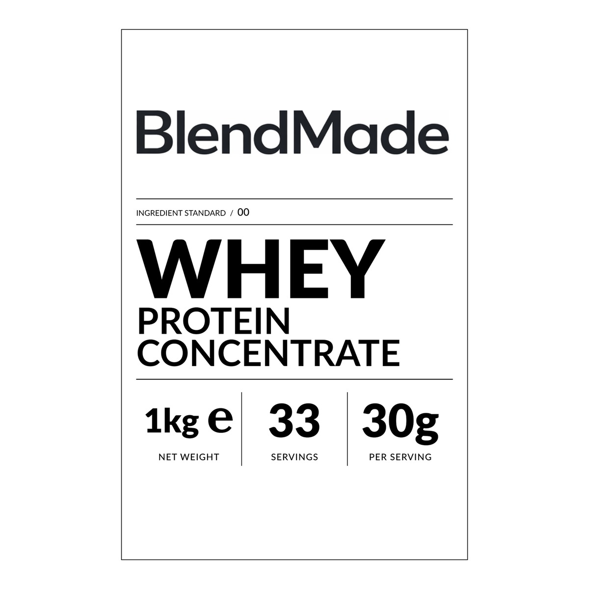 Whey Protein Concentrate 1Kg | 02 | Front label close-up