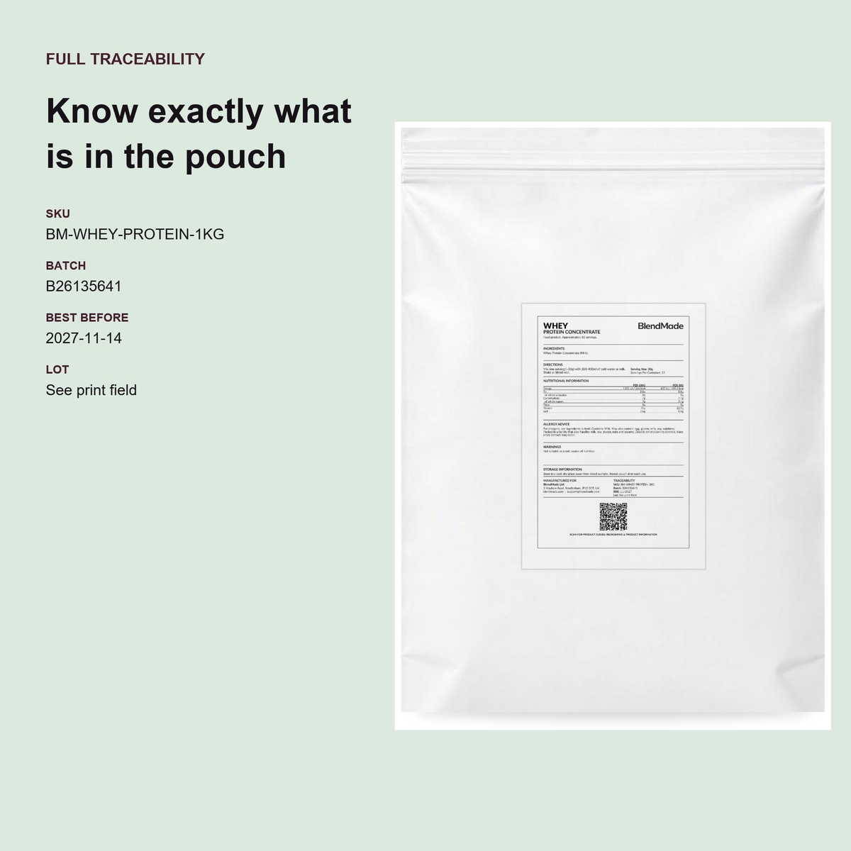 Whey Protein Concentrate 1Kg | 06 | Transparency and traceability