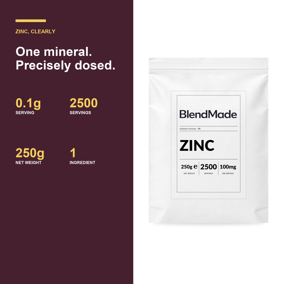 Zinc 250g | 04 | Benefits and product facts
