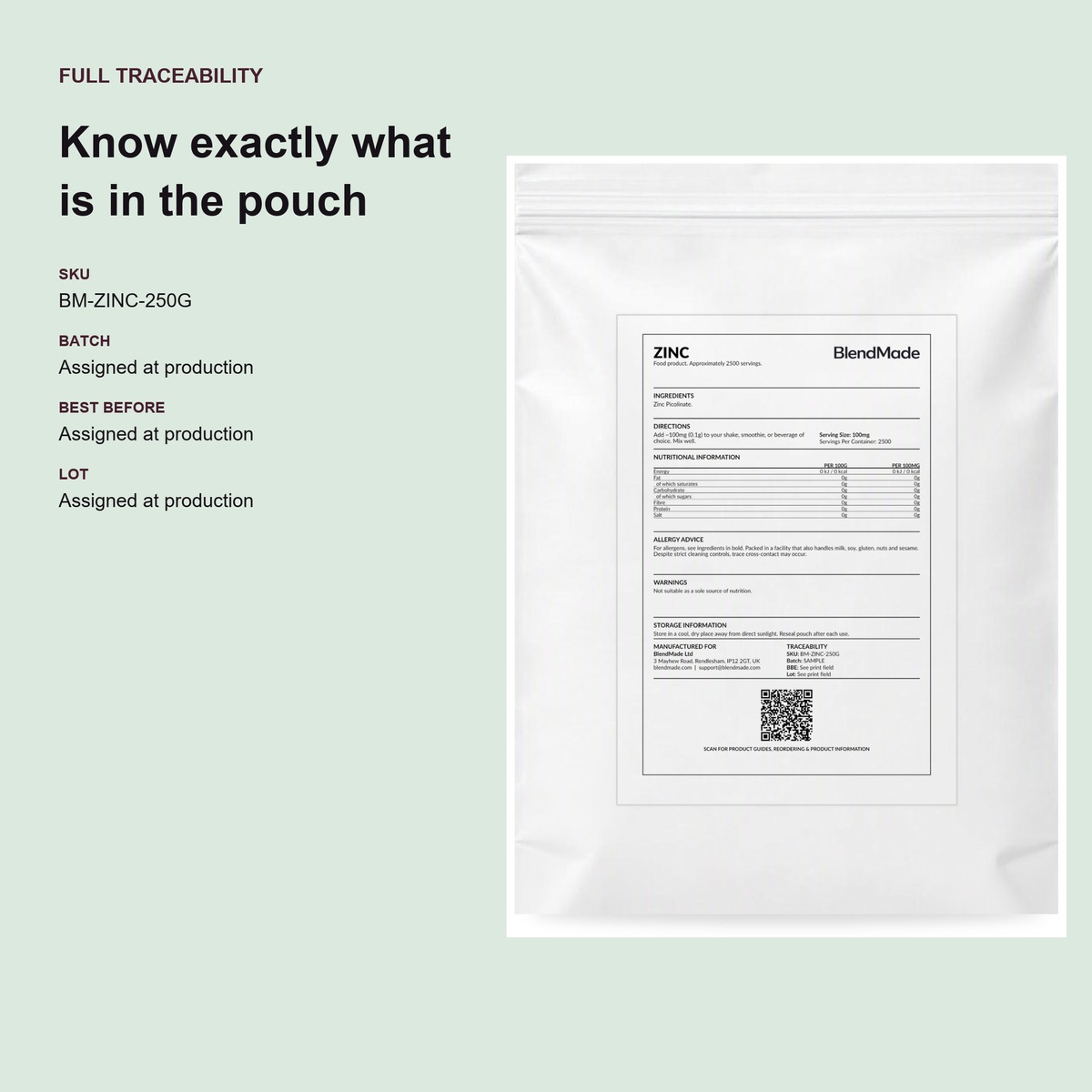 Zinc 250g | 06 | Transparency and traceability